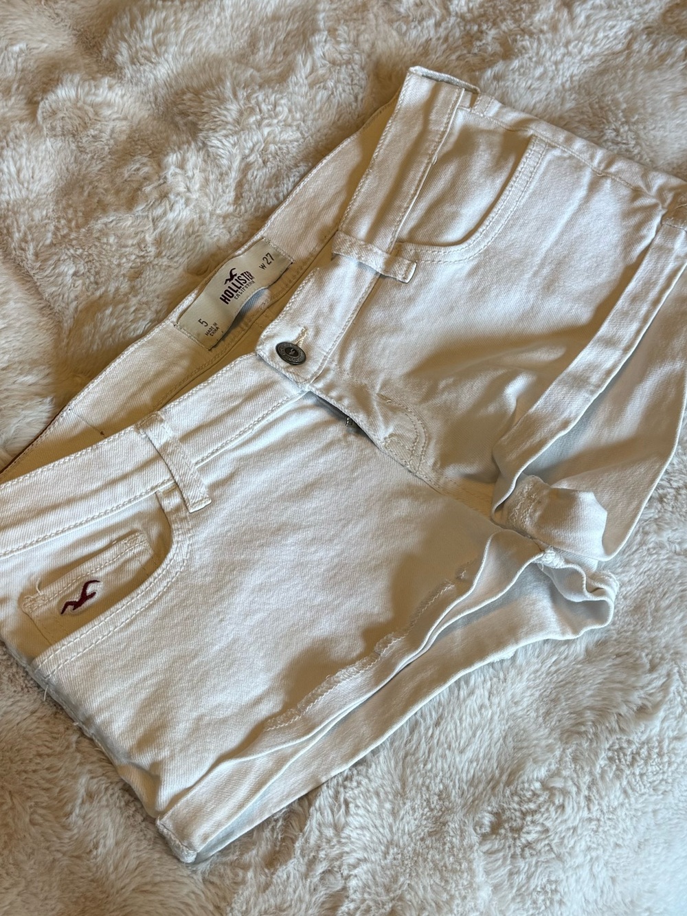Hollister White Women's Denim Shorts